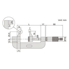 Insize Caliper Type Micrometer 25-50mm Range Series 3238-50