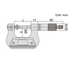 Insize Non-Rotating Micrometer with Anvil/spindle tips 25-50mm Range Series 3280-50A