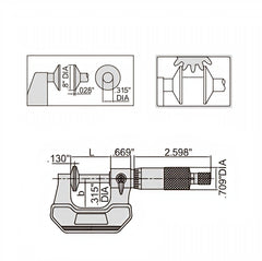 Disc Micrometer 0-2" Range Series 3282-2