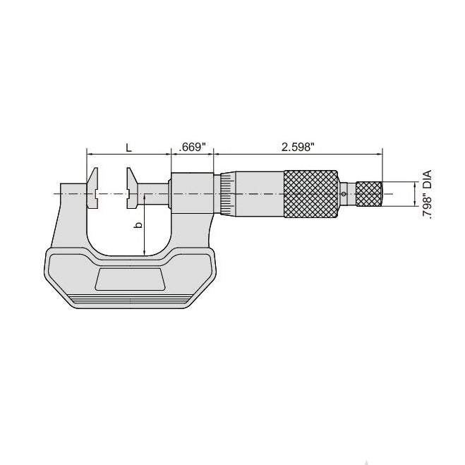 Insize Jaw Type Micrometer 0-1" Range Series 3283-1