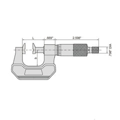 Insize Jaw Type Micrometer 1-2" Range Series 3283-2