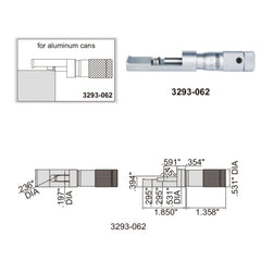 Insize Can Seam Micrometer 0-0.6" Range Series 3293-062