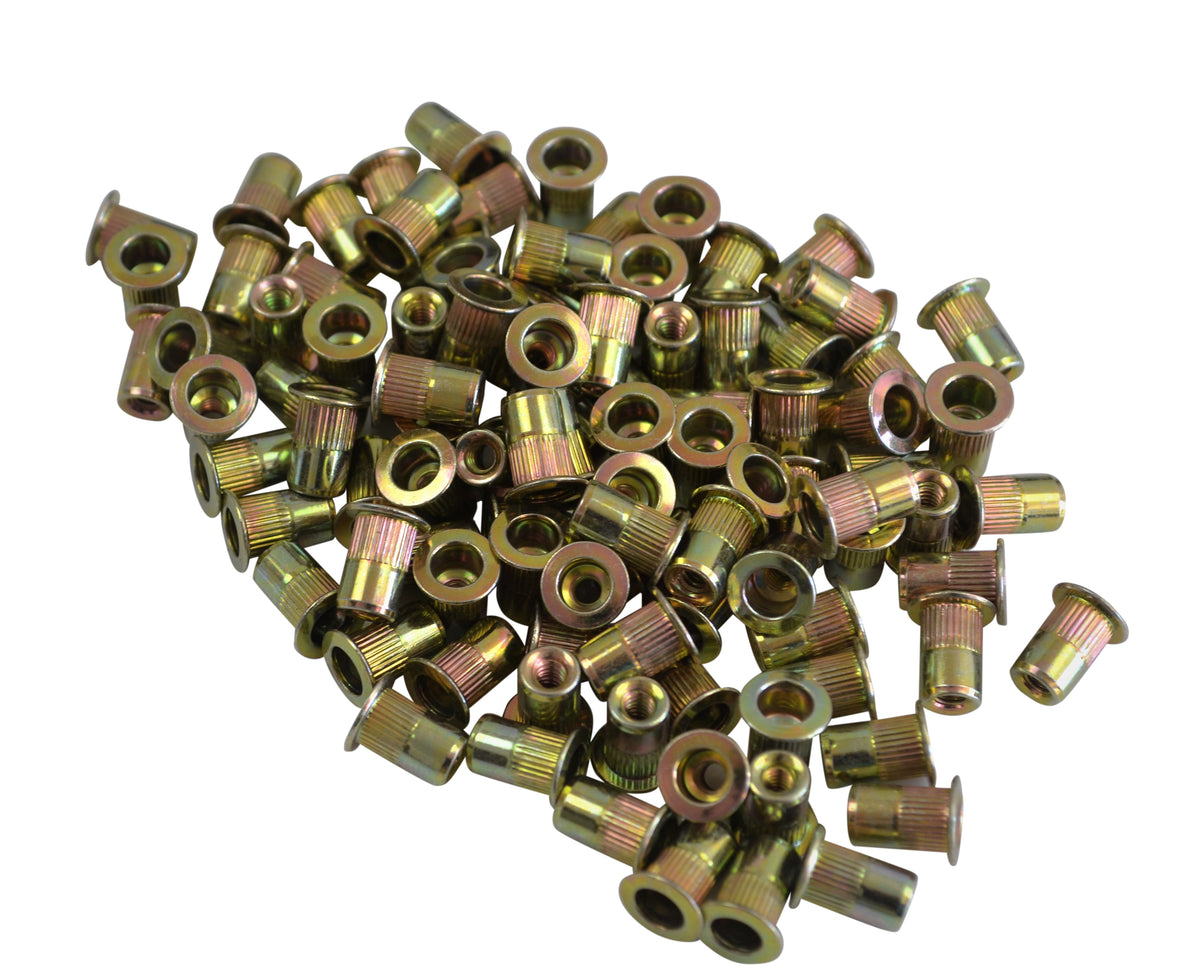 6/32 UNC Zinc Plated Steel Nutsert Rivet Nuts – Bulk Pack of 50
