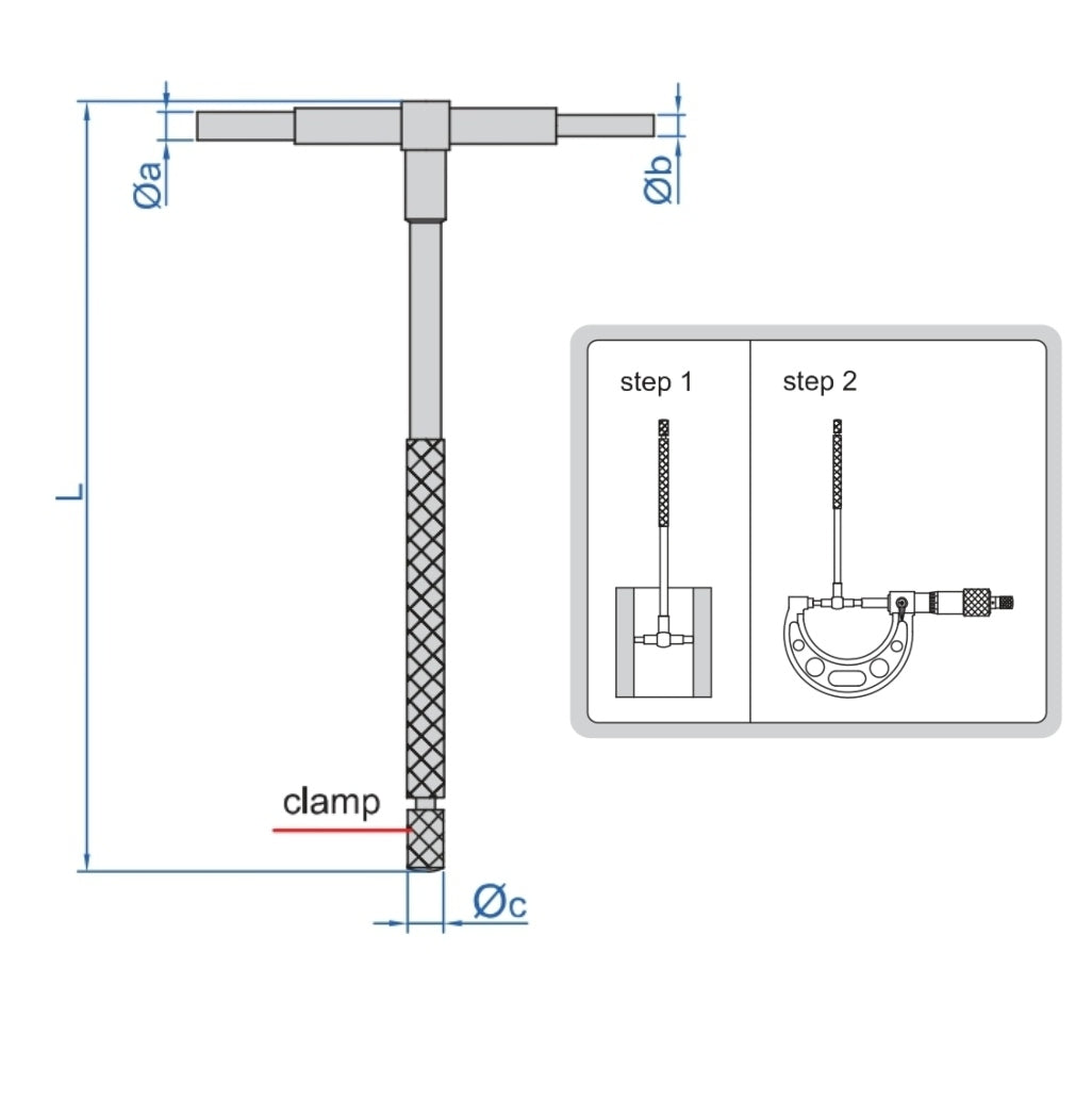 Insize Telescopic Gauge 8-12.7mm Range Series 4206-A