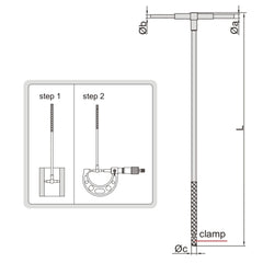 Insize Long Handle Telescopic Gauge 54-90mm Range Series 4209-5