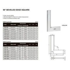 Insize Beveled Edge Square 50×40 mm Grade 0 Series 4790-500
