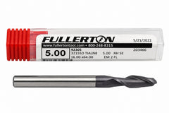 Fullerton 5.0mm 2 Flute TiAlN Coated Carbide Ball Nose Endmill - 3215 Series