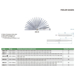 Insize Feeler Gauge Range 0.05-1mm Series 4602-20