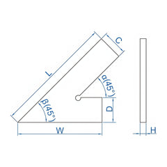 Insize 45° Square Range Series 150x100mm Series 4745-1150