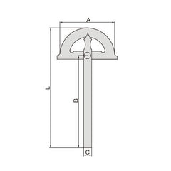 Insize 180° Protractor 80x120mm Range Series 4799-180