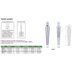 Insize Taper Gauge 30-45mm Range Series 4833-3