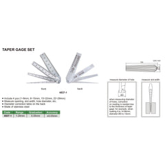 Insize Taper Gauge Set 1-29mm Range Series 4837-1