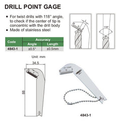 Insize Drill Point Gauge Series 4843-1