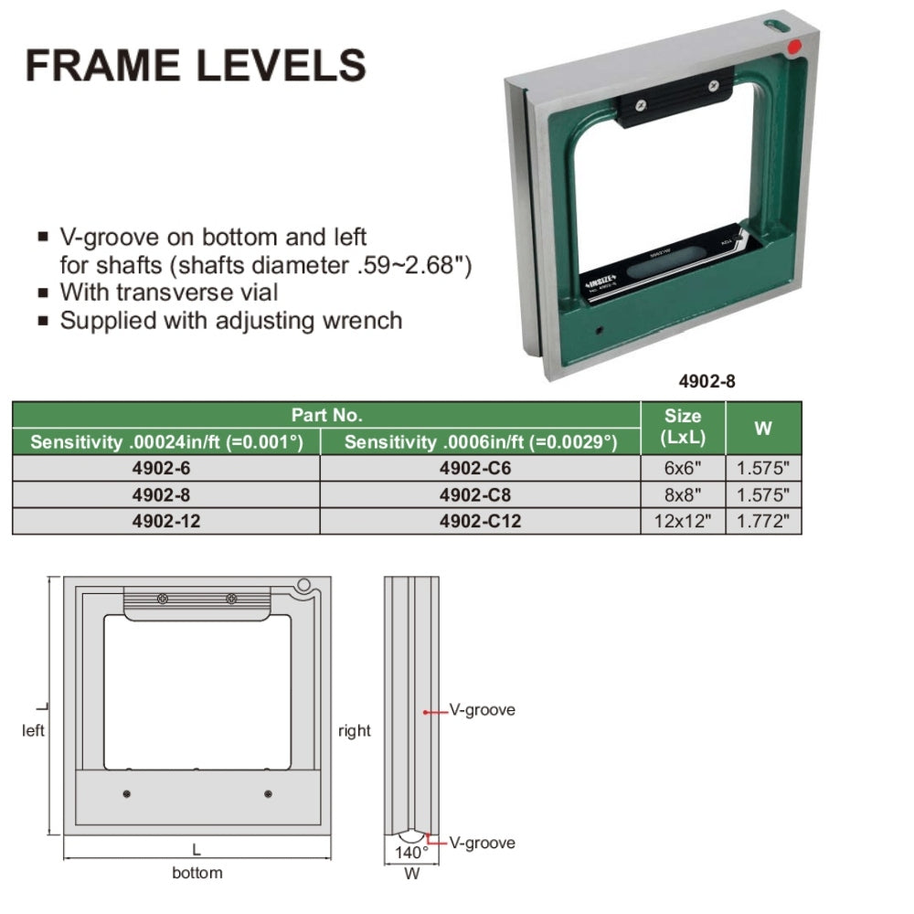 Insize Frame Level 12x12" Range Series 4902-12