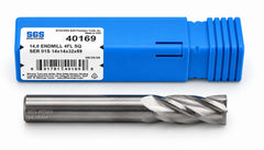 Kyocera SGS 40169 14mm 4 Flute Bright Uncoated Carbide Square End Mill ,