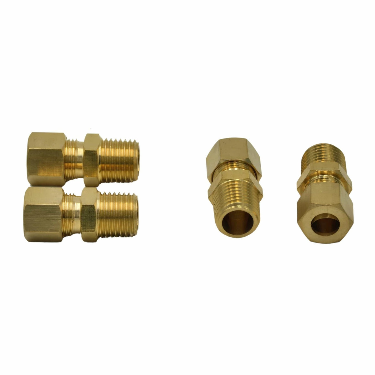 4pc Brass Compression Male Female Connector (T5/16xM1/4) - Twin Eagle Imports