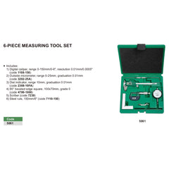 Insize 6pc Meauring Tool Set 0-150mm/0-6" Range Series 5061