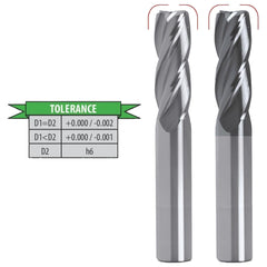 Best Carbide 1/8" 4 Flute TiALN Coated Short Series End Mill – 1/8" Shank