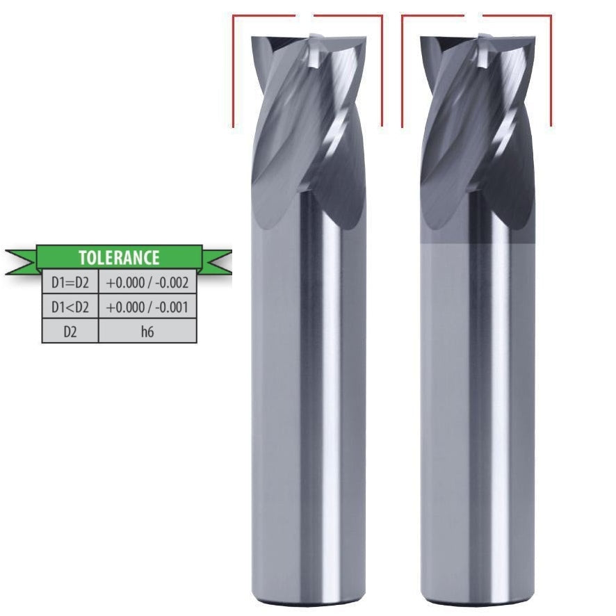 Best Carbide 3/8" 4 Flute Stub Square End Mill – 3/8" Shank TiALN coated