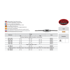 Somta Series 588 – TW4-No.3 (1/4-3/4")  HSS Adjustable Tap Wrench