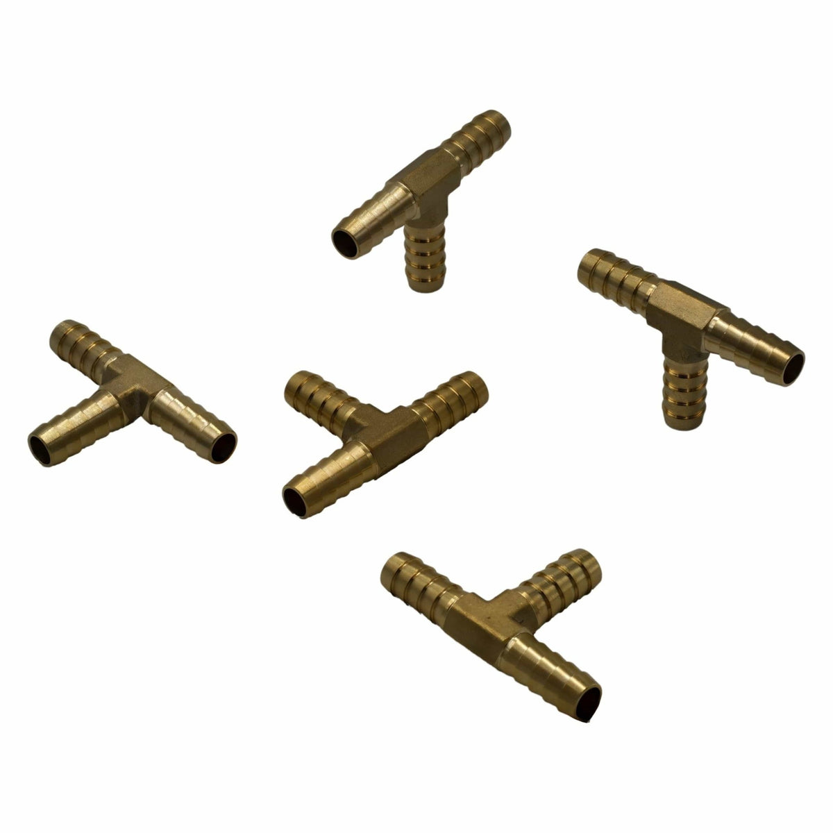 5pc 3/8" Three Way Brass Hose Barb Tee H12 Grab Kit - Twin Eagle Imports