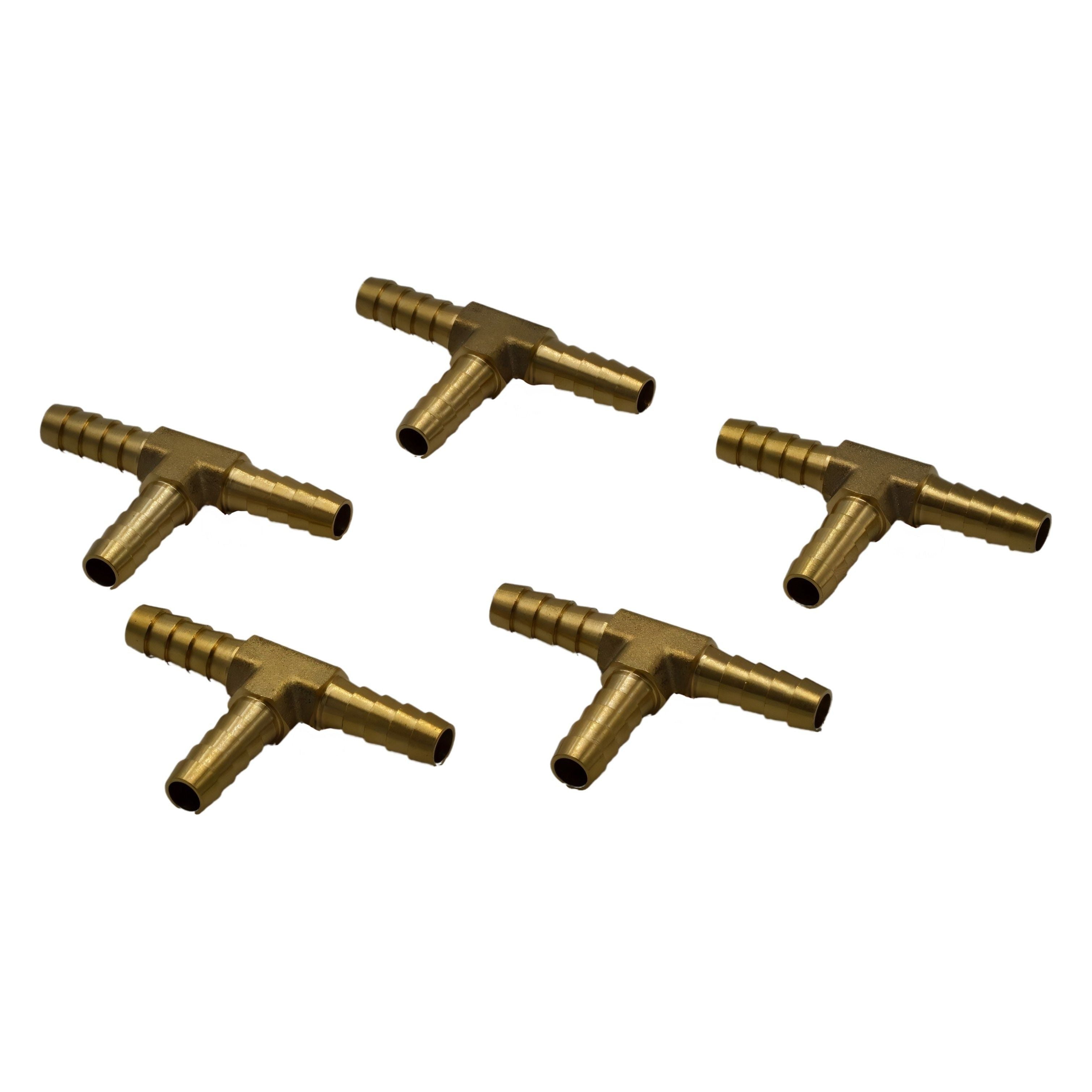 5pc 5/16" Three Way Hose Barb Tee H5/16