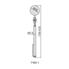 Insize Telescoping Inspection Mirror Ø32mm Series 7160-1