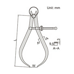 Insize Outside Spring Caliper 0-210mm Range Series 7262-200