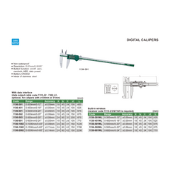 Insize Long Jaw Digital Caliper 0–450 mm / 0–18 Series 1136-451