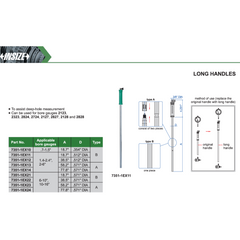 Insize Long Handle 18.7″ × 0.571″ Series 7351-1EX21