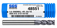 Kyocera SGS 48551 5mm 4 Flute Ti-NAMITE-A AlTiN Coated Carbide Square End Mill