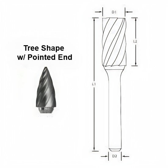 Best Carbide - SG1NF 1/4" Aluminium Cut Carbide Burr