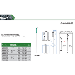 Insize Long Handle 77.8″ × 0.571″ Series 7351-1EX24