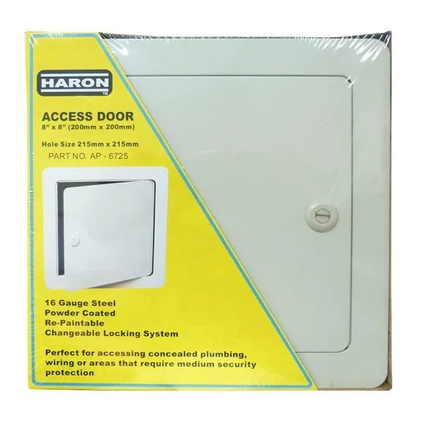 Haron AP-6725 8″ (200mm) White Primed Steel Access Panel