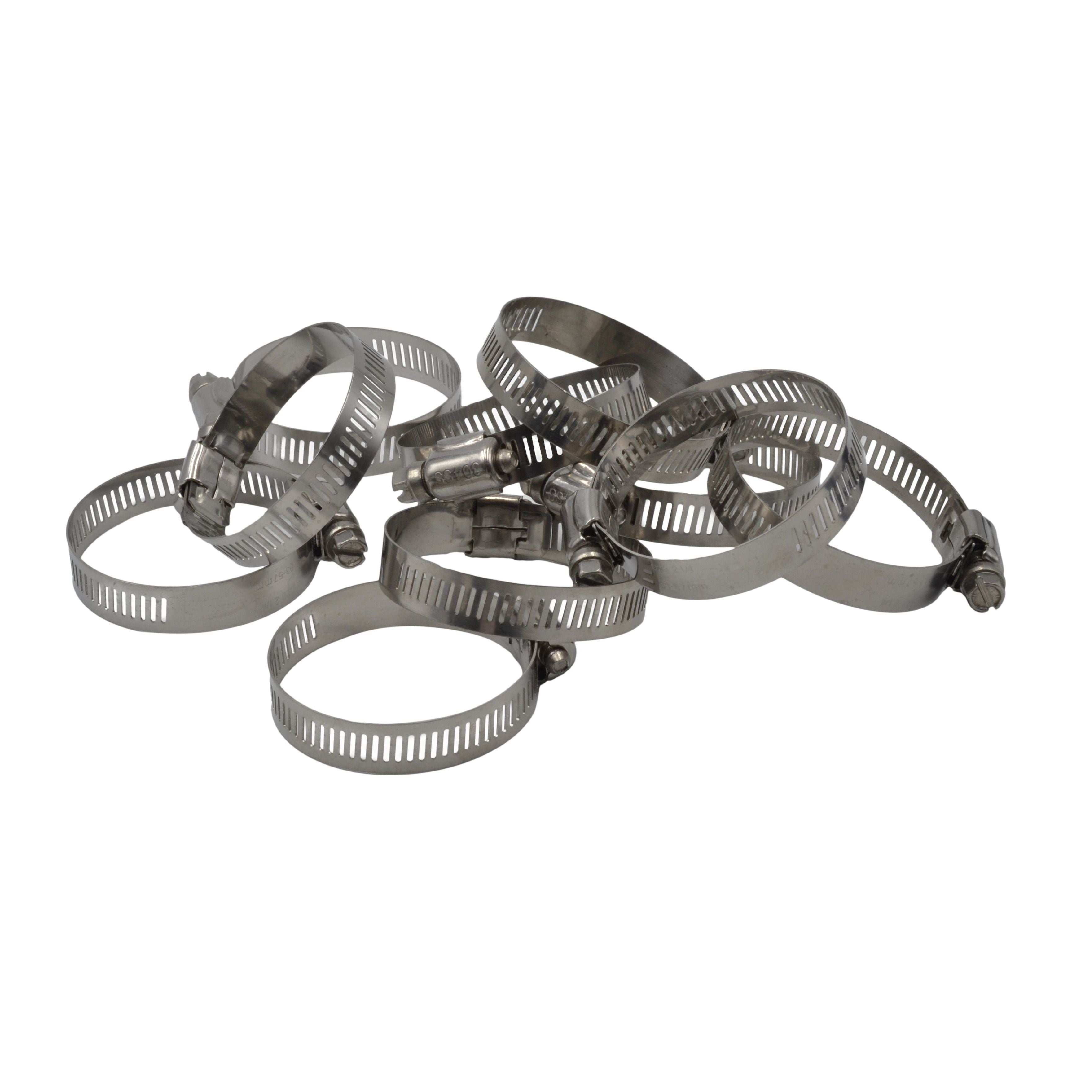 10 Piece 304 Stainless Steel 33-57mm Worm Drive Hose Clamp