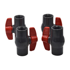 4pcs PVC Pipe Female/Female 3/4" BSP Thread Ball Valve