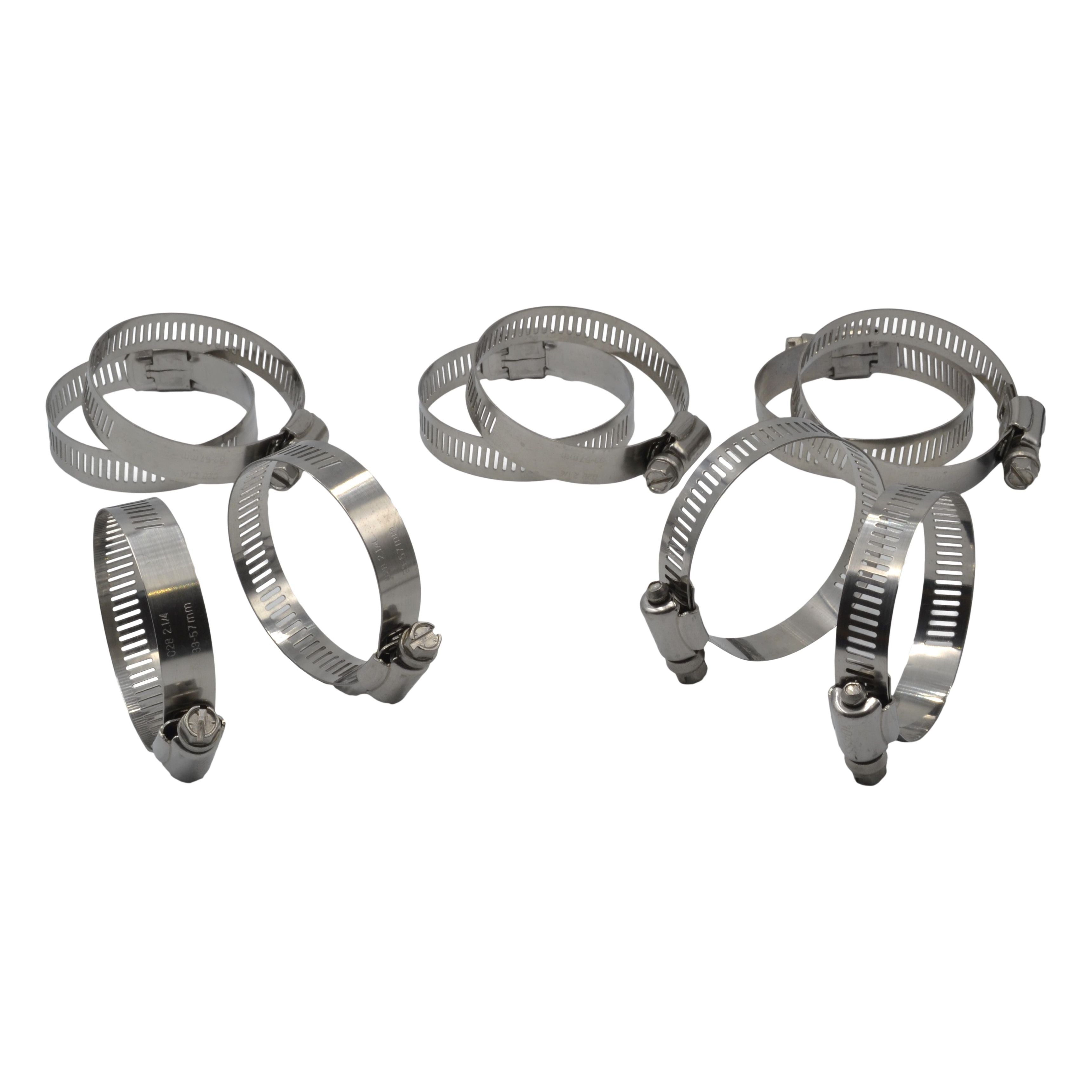 10 Piece 304 Stainless Steel 33-57mm Worm Drive Hose Clamp