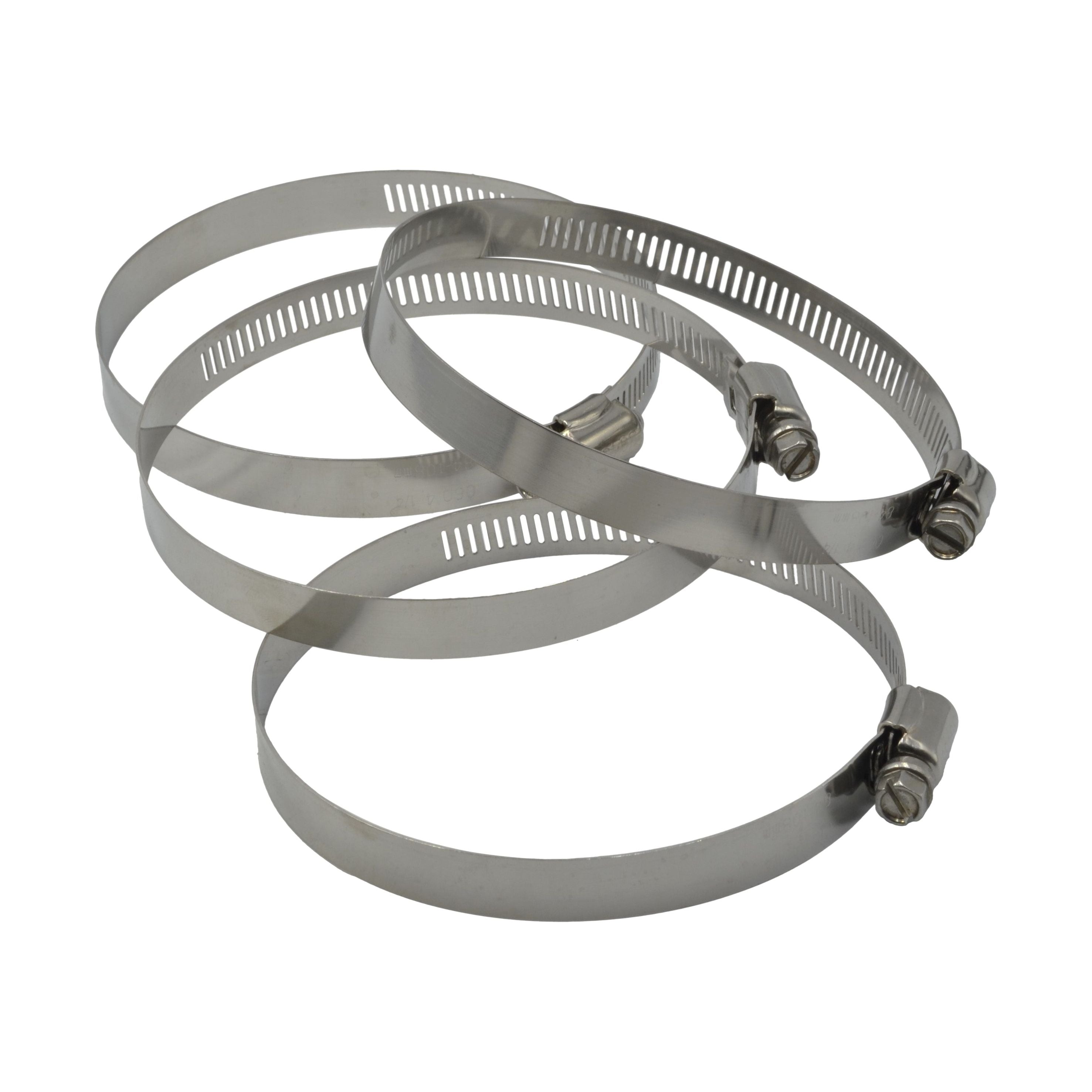 4 Piece 304 Stainless Steel 84-108mm Worm Drive Hose Clamp