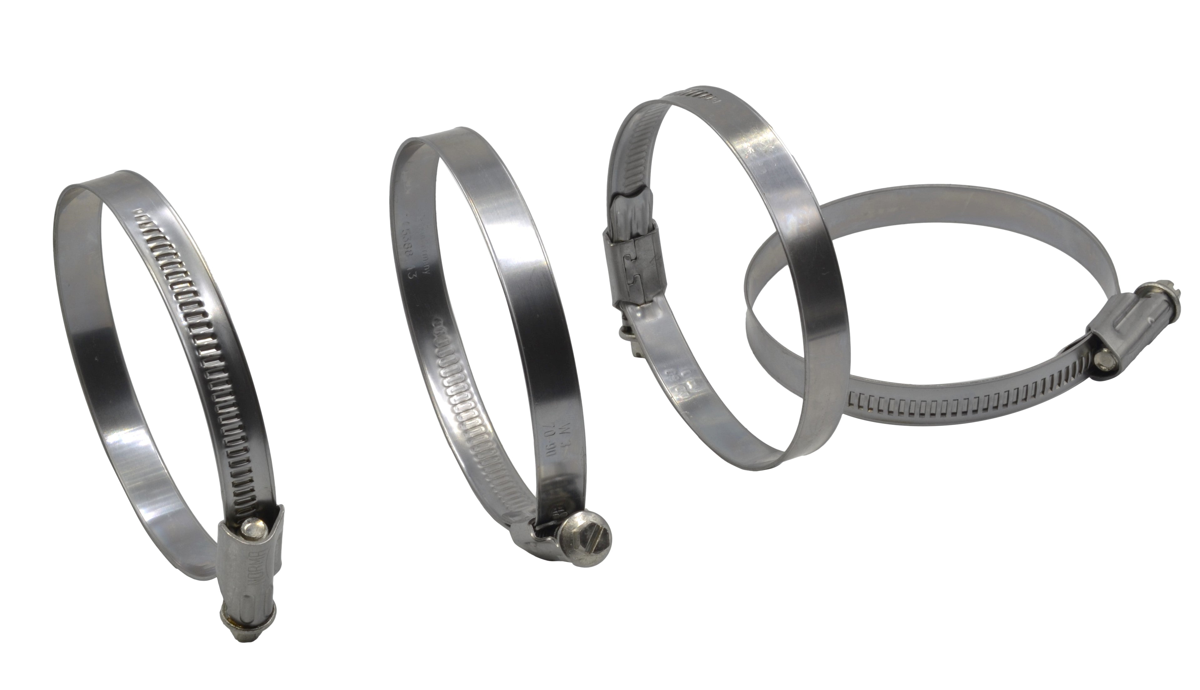 4 Piece Norma 304 Stainless Steel 70-90mm Worm Drive Hose Clamp