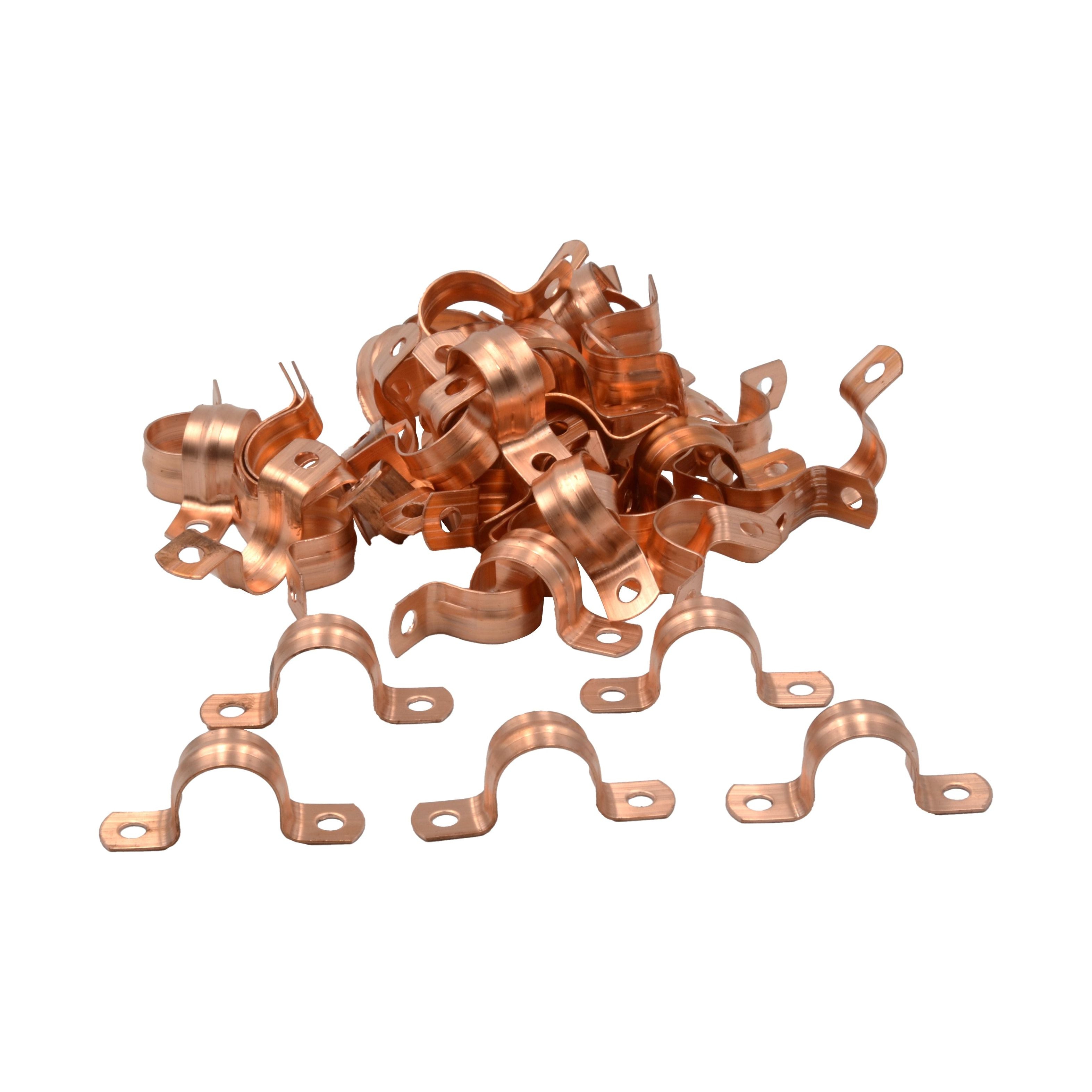 50 Pack Heavy Pattern 10mm 3/8 Copper Saddle 