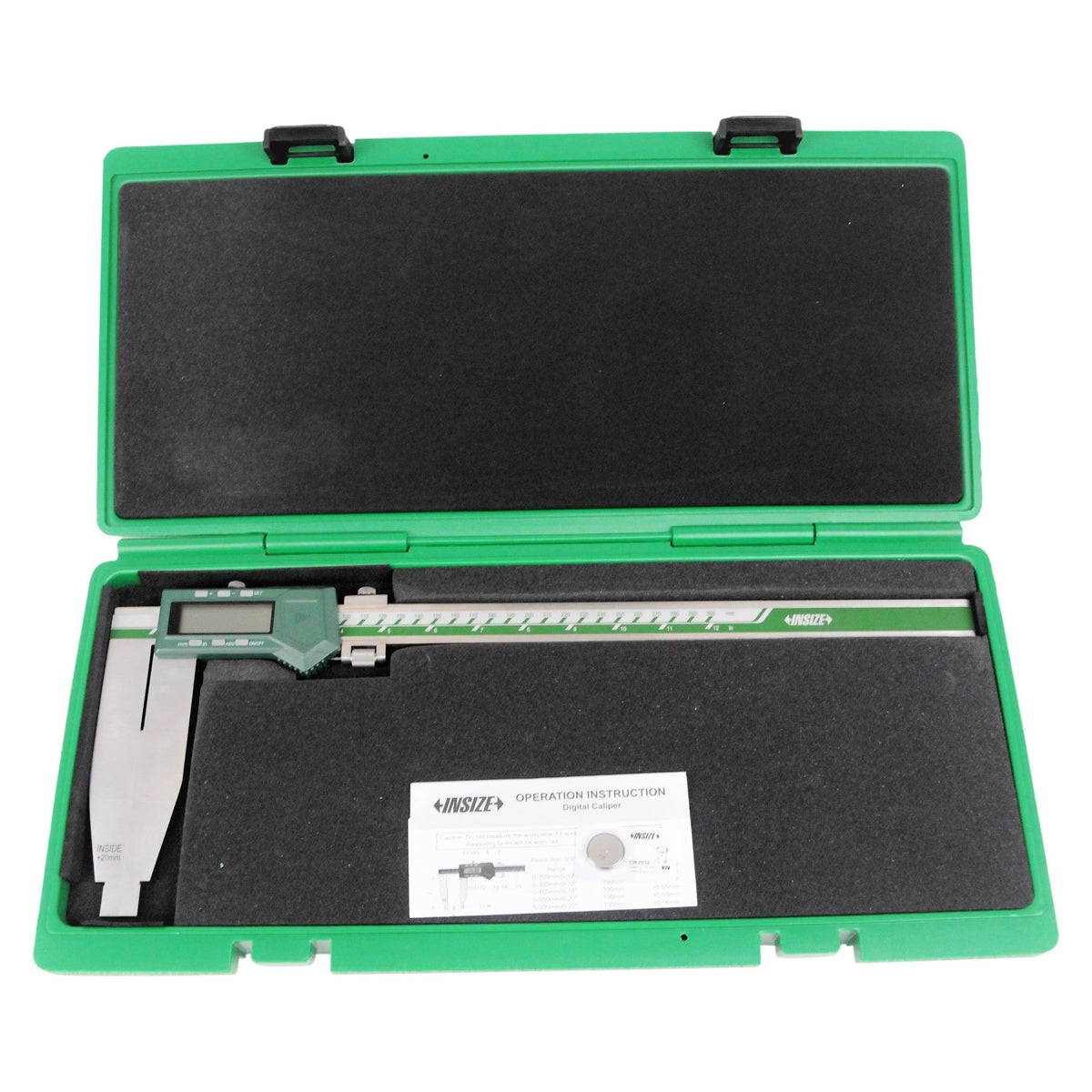 Insize Long Jaw Digital Caliper  0-300mm / 0-12" Range Series 1106-302