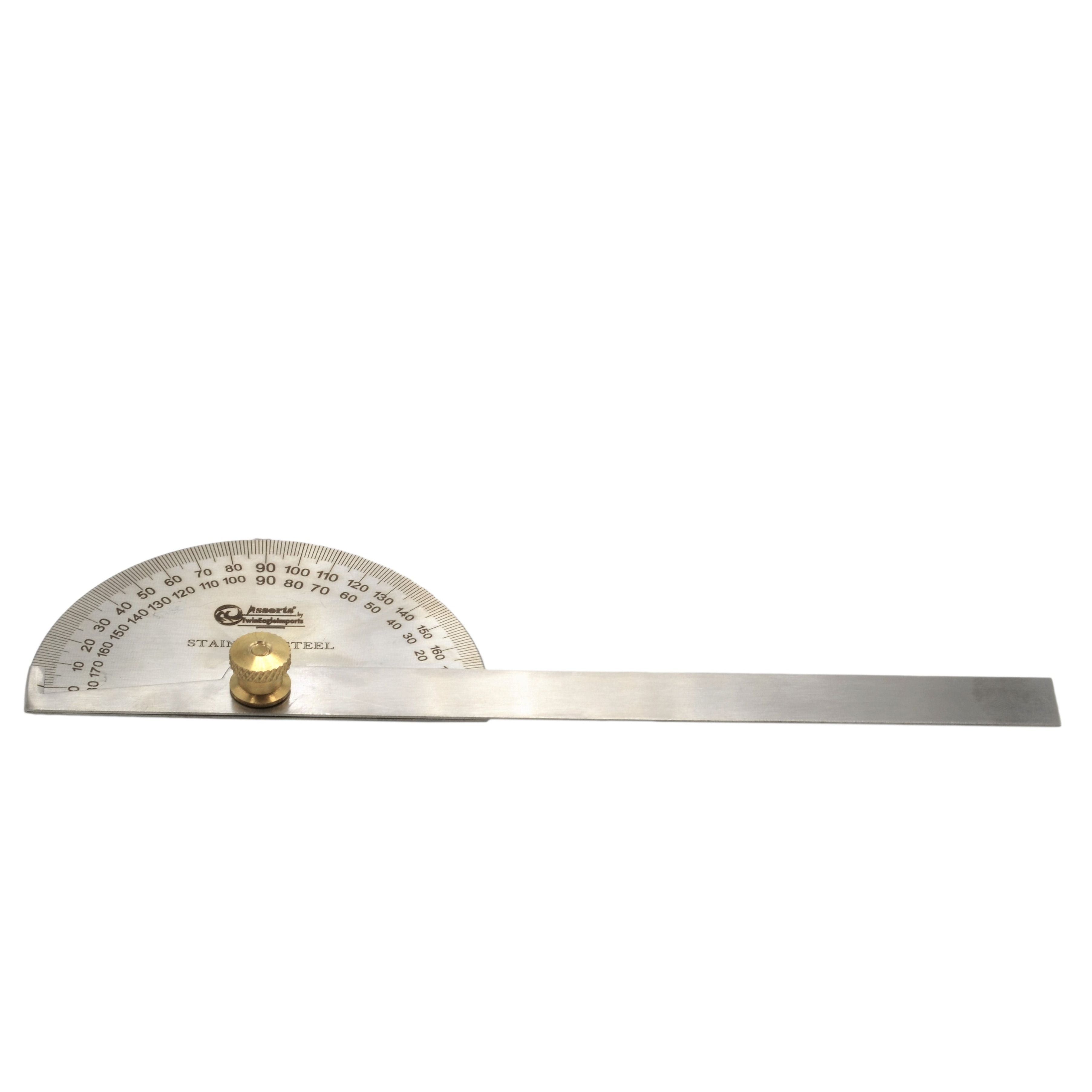 Stainless Steel 0-180 Degree Protractor Ruler Angle Gauge