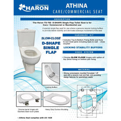 Haron TS-760 ATHINA D-Shape Single Flap Toilet Seat