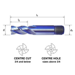 Somta Multi Flute 1/8" HSS-Co8e Multi-Purpose End Mill