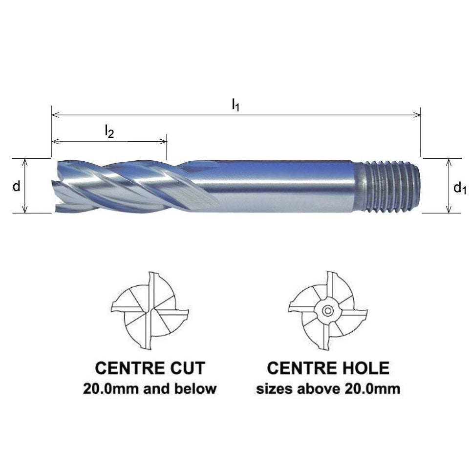 Somta Long Multi Flute 25mm HSS-Co8e Multi-Purpose End Mill