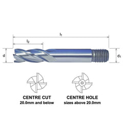 Somta 4 Flute 1/8 HSS-Co8 Multi-Purpose End Mill