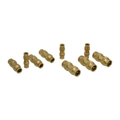 9 Piece  DOT Straight Brass Push in Hose Connect Grab Kit Assortment