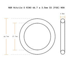 10 Pack NBR Nitrile O RING 44.7 x 3.5mm CS (P38) N90