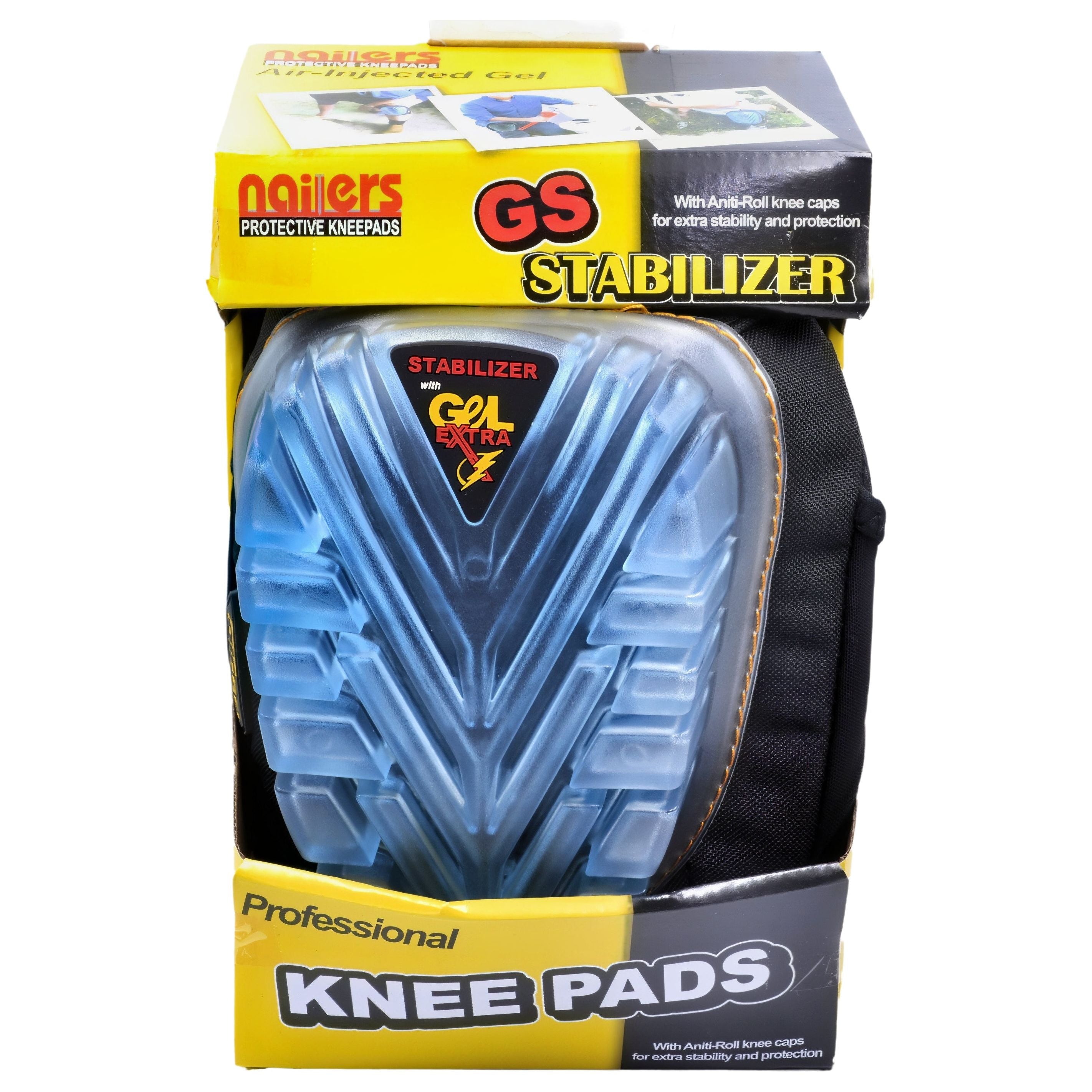 Nailers GS Stabilizer Air Injected Gel Knee Pad Hard Cap