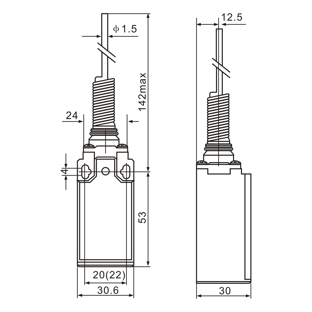 XCK-161 Spring Lever Actuator Limit Switch